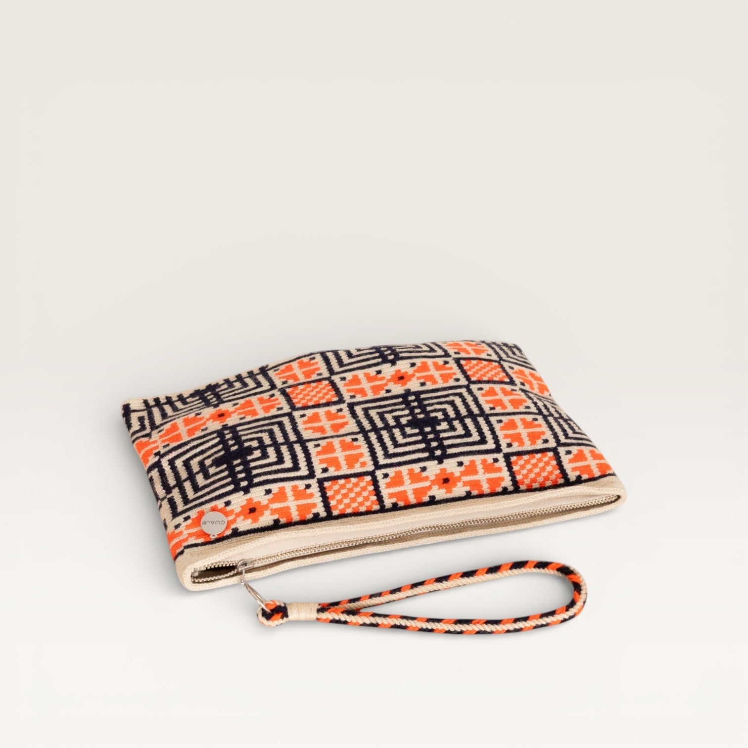 Pochette carrée géométrique | Mandarine