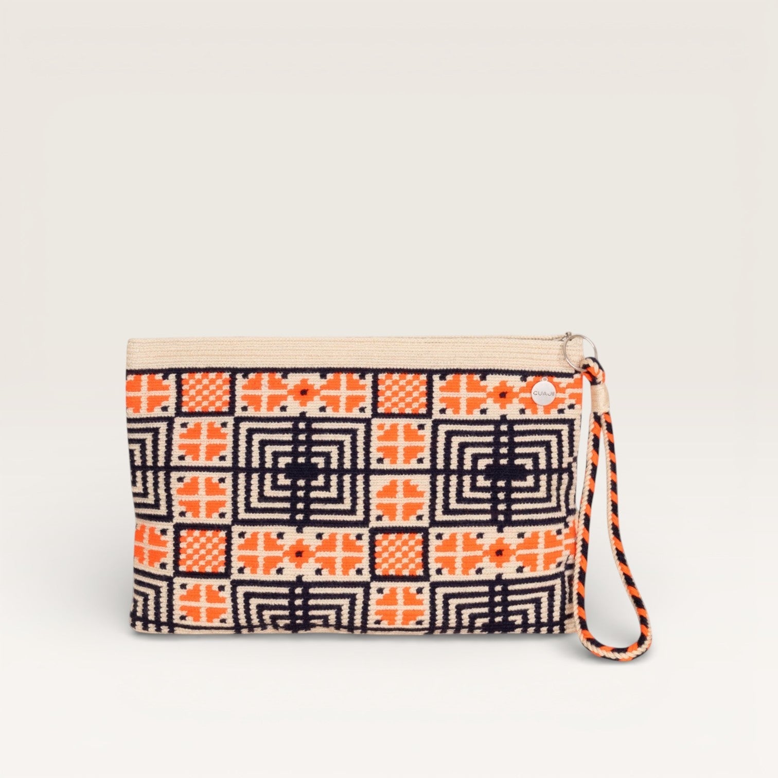 Pochette carrée géométrique | Mandarine