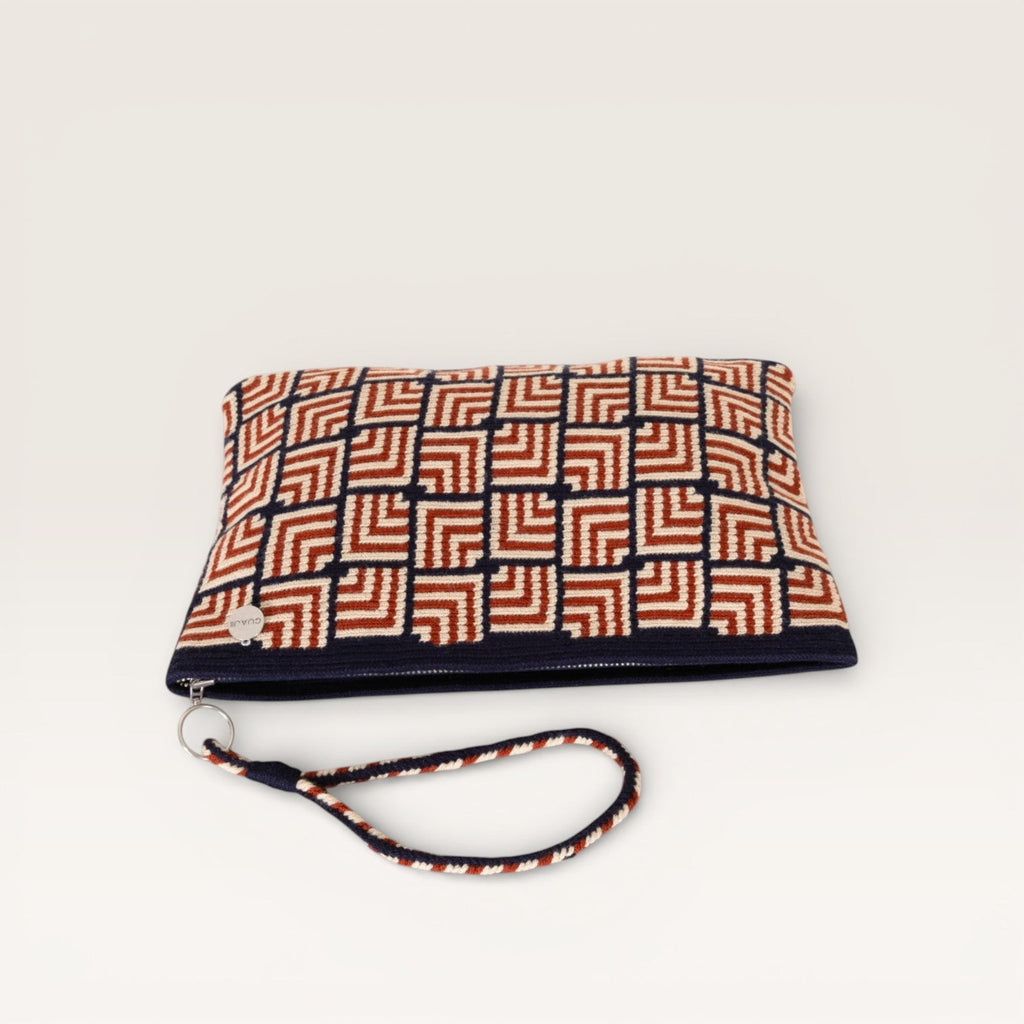 Pochette carrée géométrique | Caramel