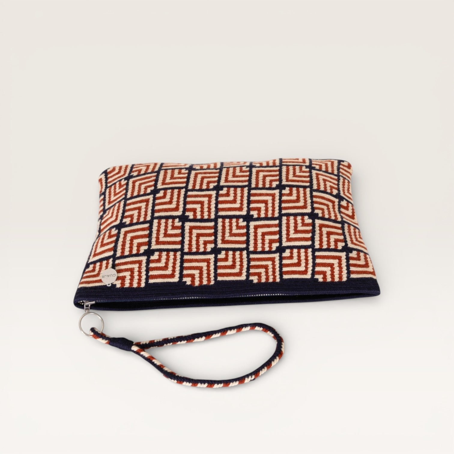 Pochette carrée géométrique | Caramel