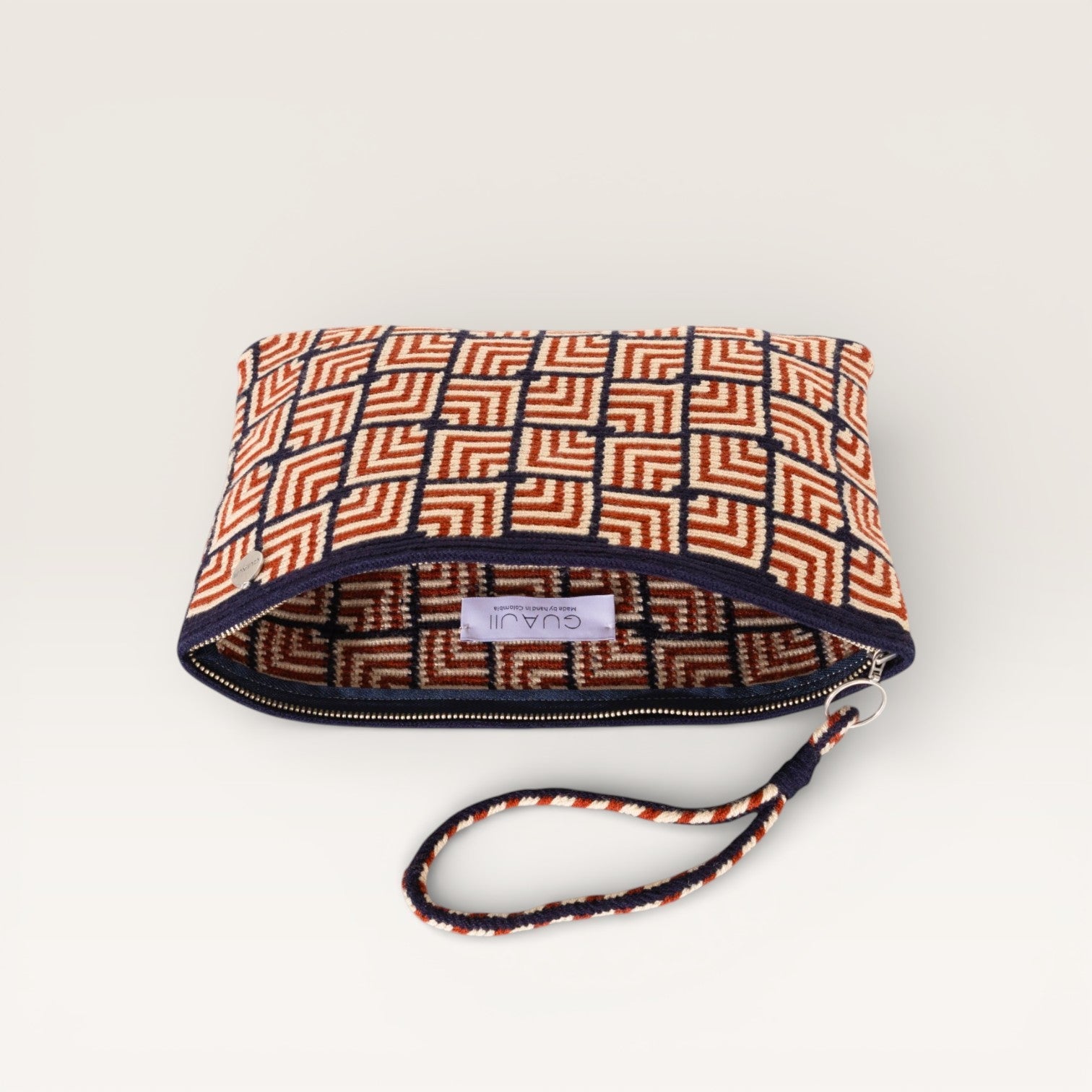 Pochette carrée géométrique | Caramel