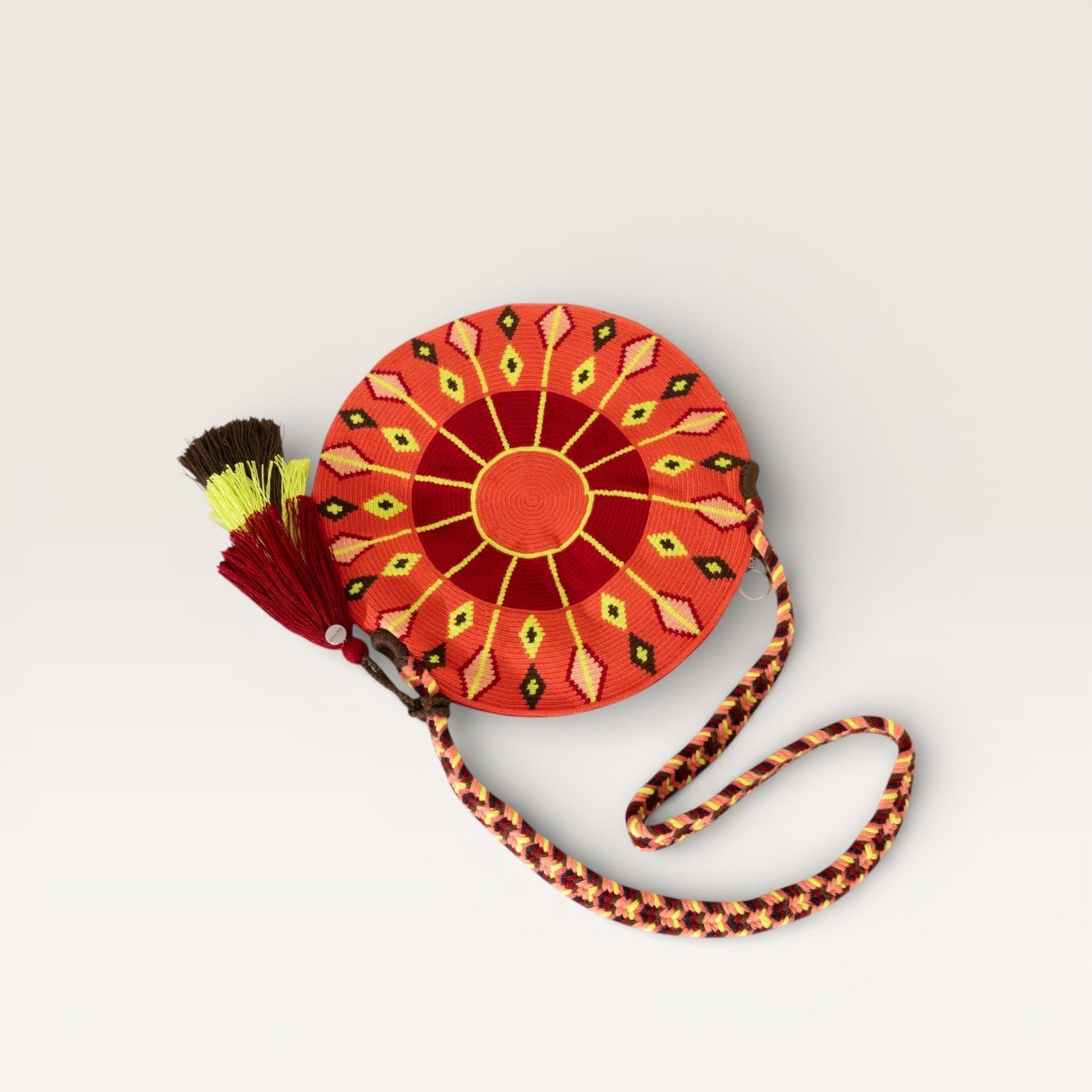 Sac bandoulière cercle géométrique | Rouge corail