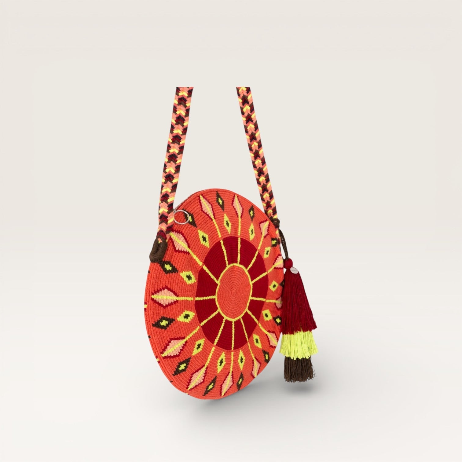 Sac bandoulière cercle géométrique | Rouge corail