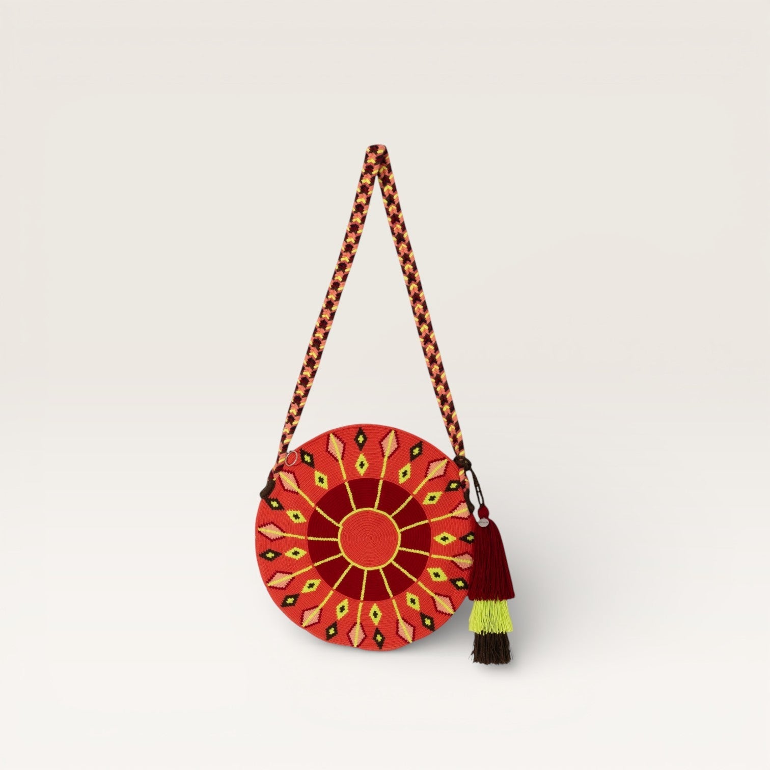 Sac bandoulière cercle géométrique | Rouge corail