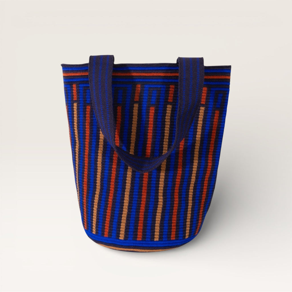 Sac cabas rond rayé M | Marine