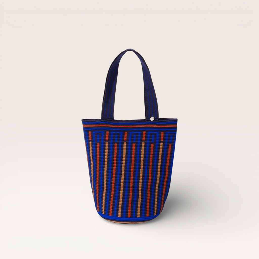 Sac cabas rond rayé M | Marine