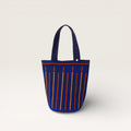 Sac cabas rond rayé M | Marine