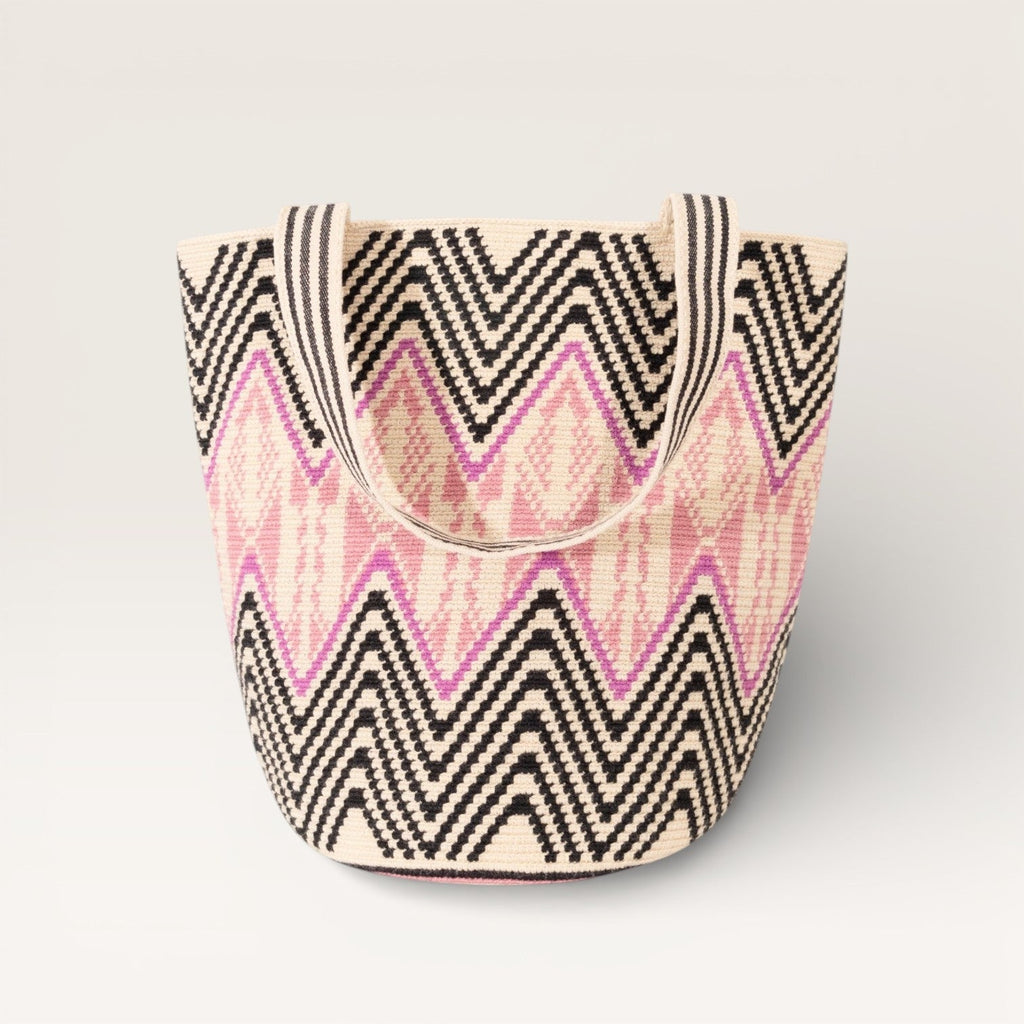 Cabas rond Zigzag L | Pivoine