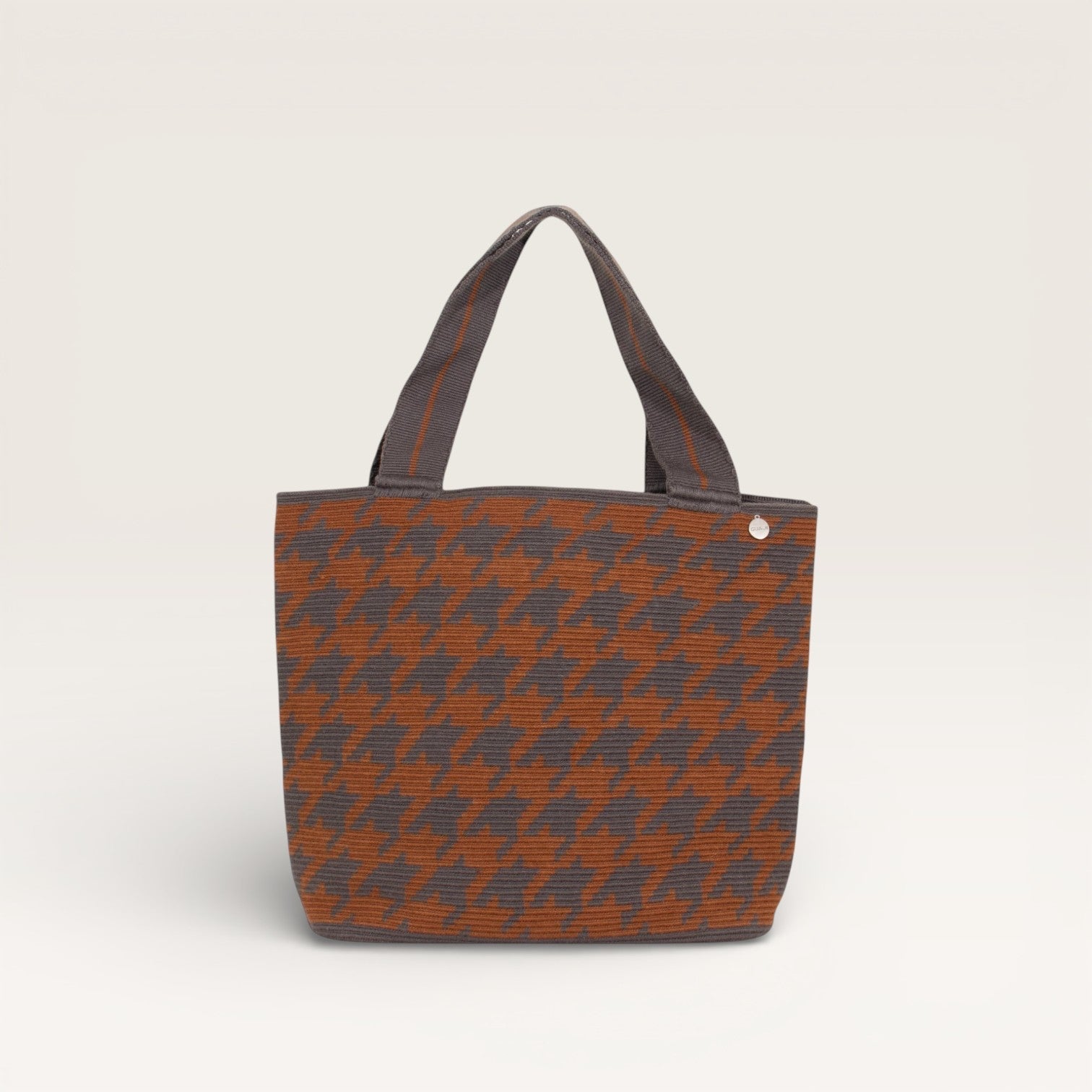 Sac fourre-tout ovale pied-de-poule | Acier