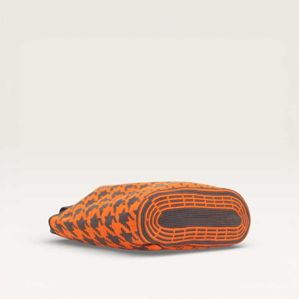 Sac cabas ovale pied-de-poule | Mandarine