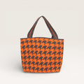 Sac cabas ovale pied-de-poule | Mandarine
