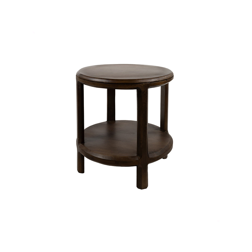 Bijzettafel Ø50, H50, Bruin Walnoot