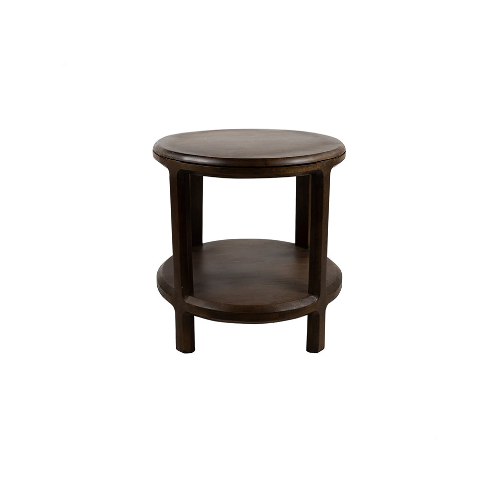 Bijzettafel Ø50, H50, Bruin Walnoot