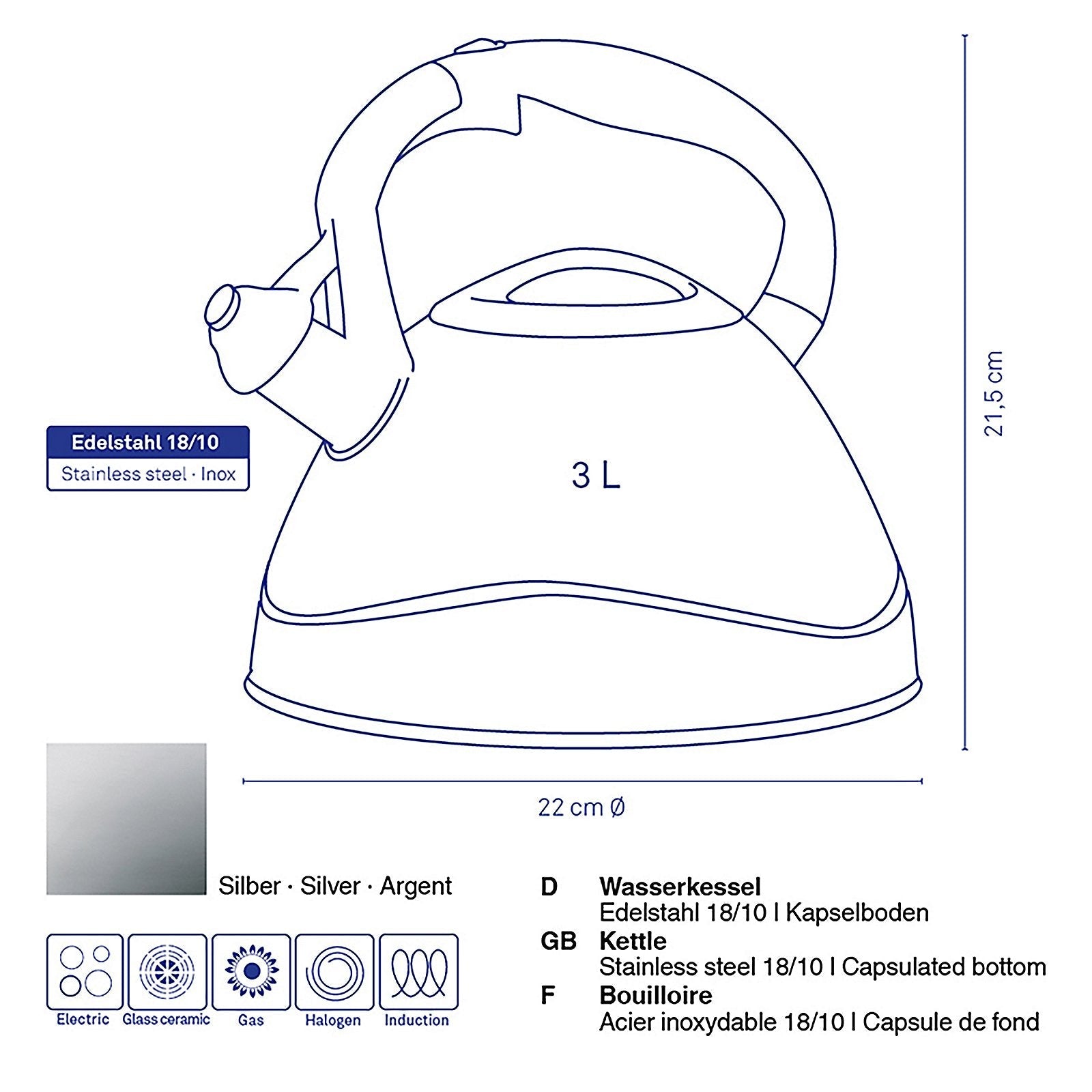 Varus Fluitketel 3 liter