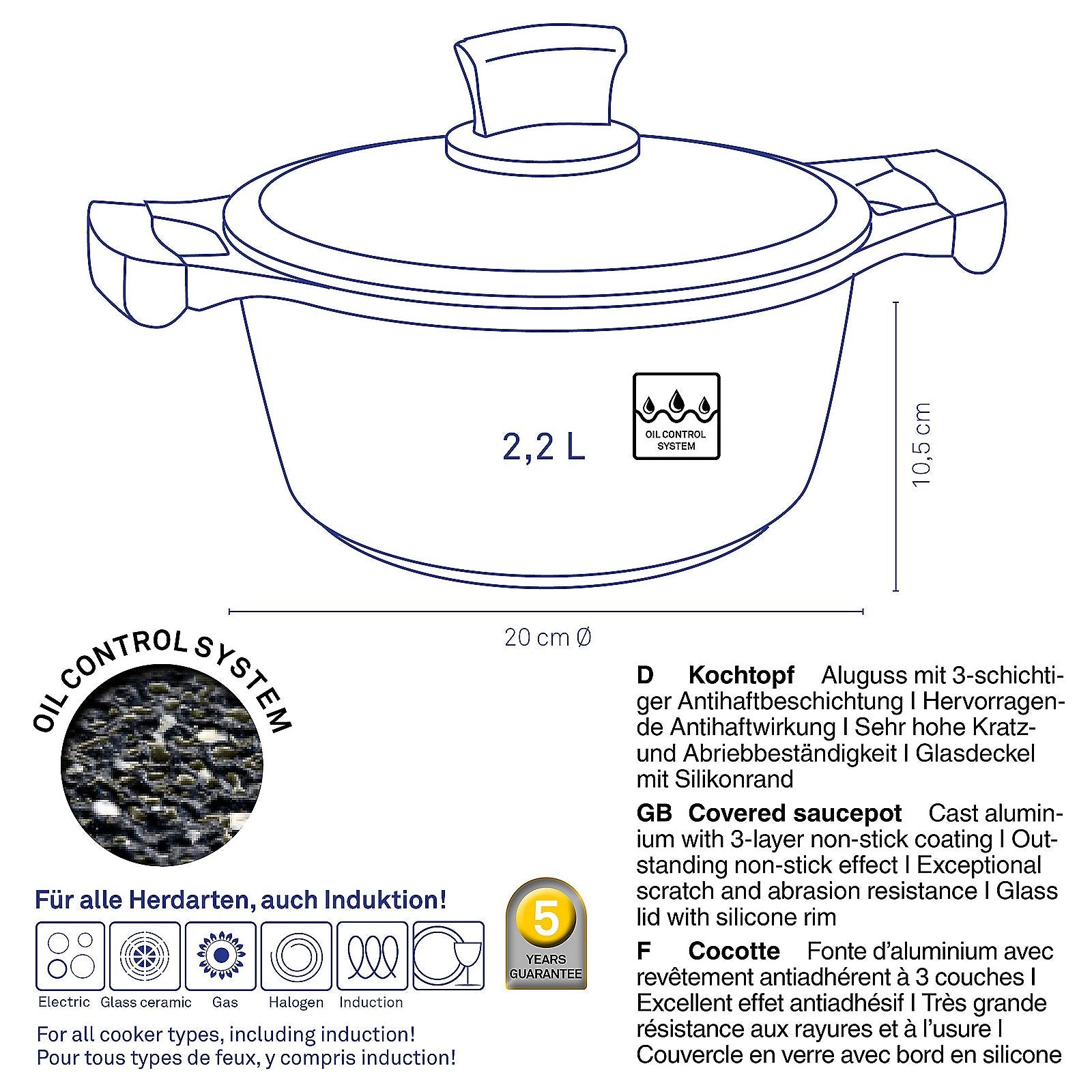 Stella Nova Braadpan met Deksel 2,2 liter