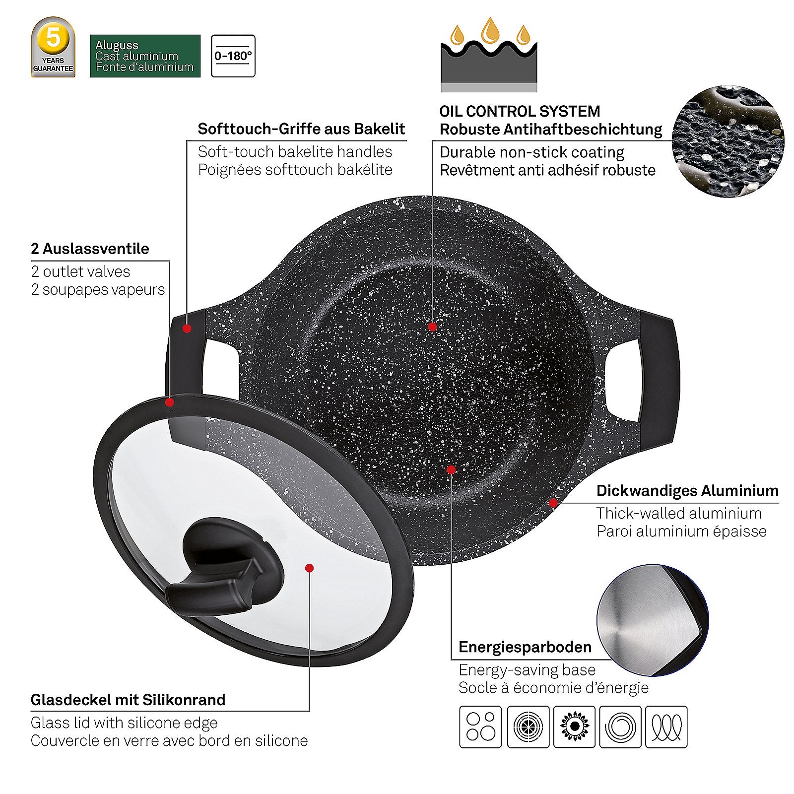 Stella Nova Braadpan met Deksel 2,2 liter