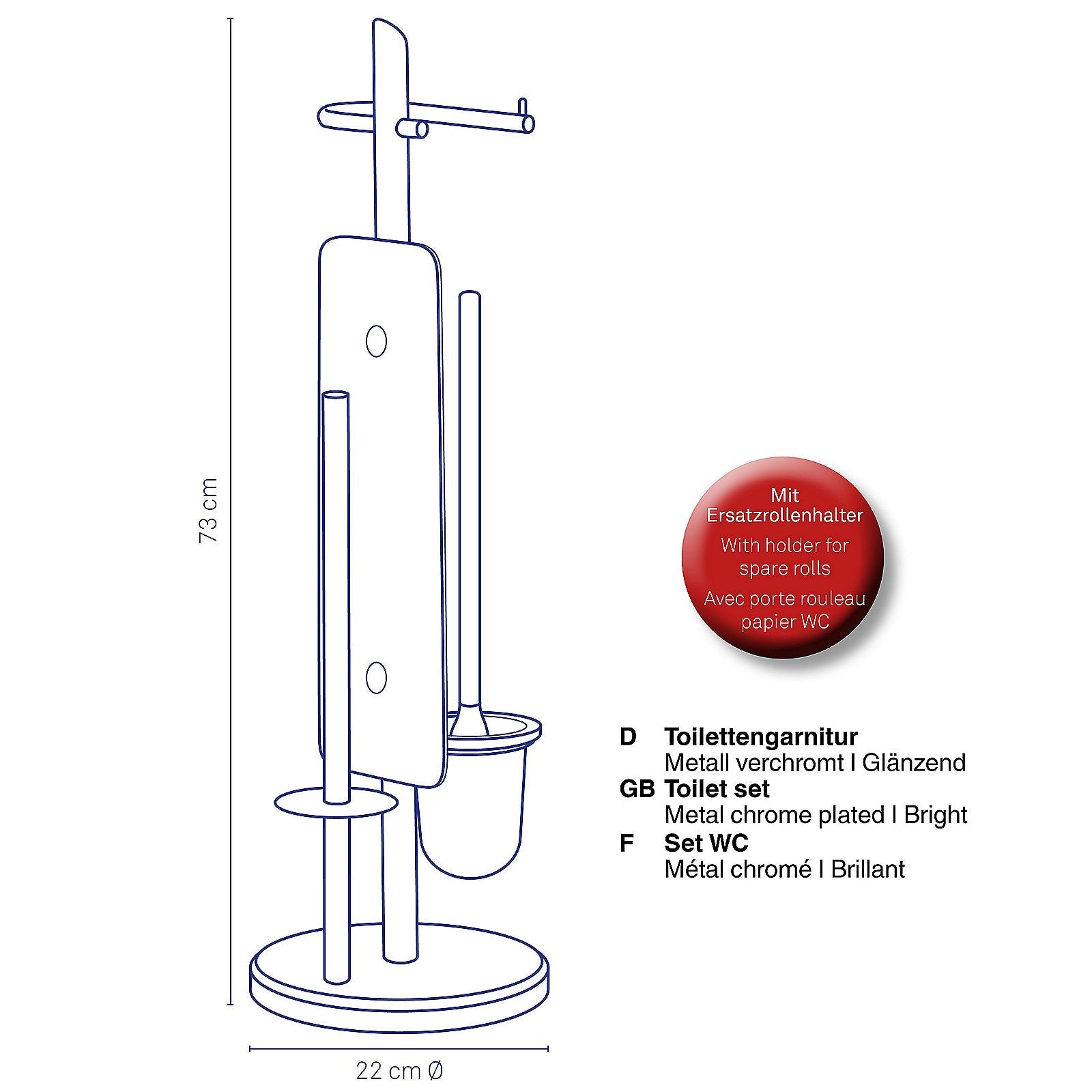 Toiletborstel en toiletrolhouder