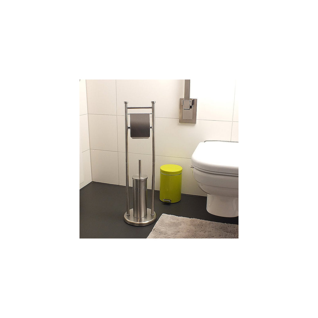 Toiletborstel en toiletrolhouder met zwenkarm