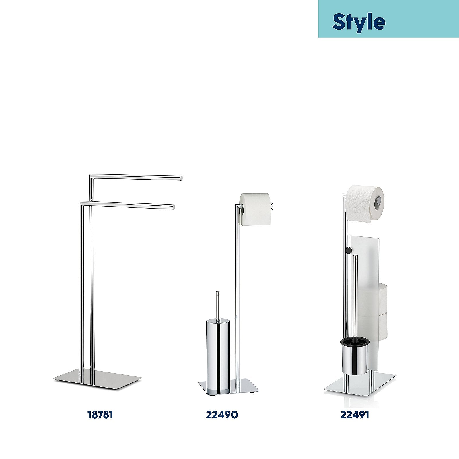 Stijl Toiletborstel en Toiletrolhouder