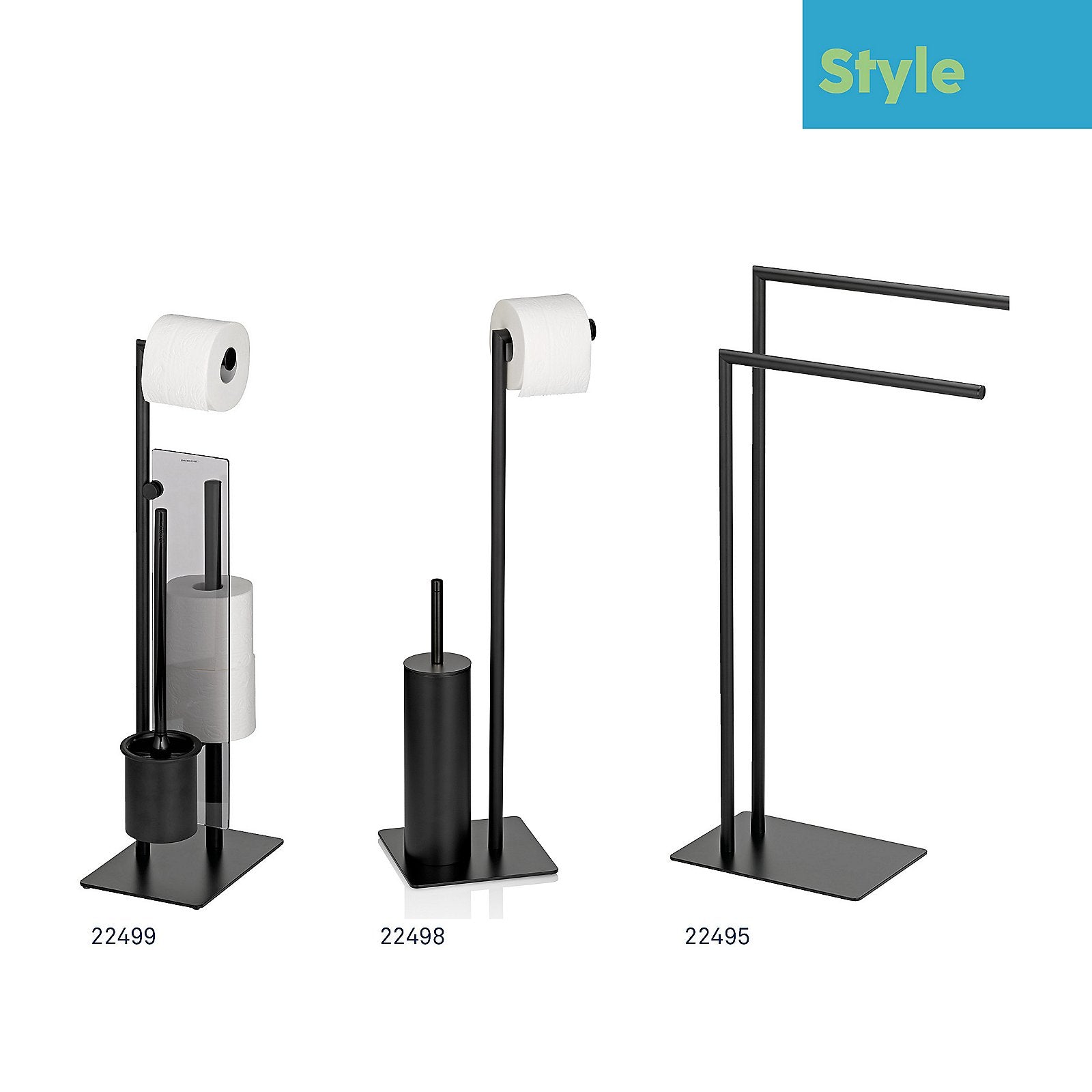 Stijl Toiletborstel en Toiletrolhouder 20x20 cm