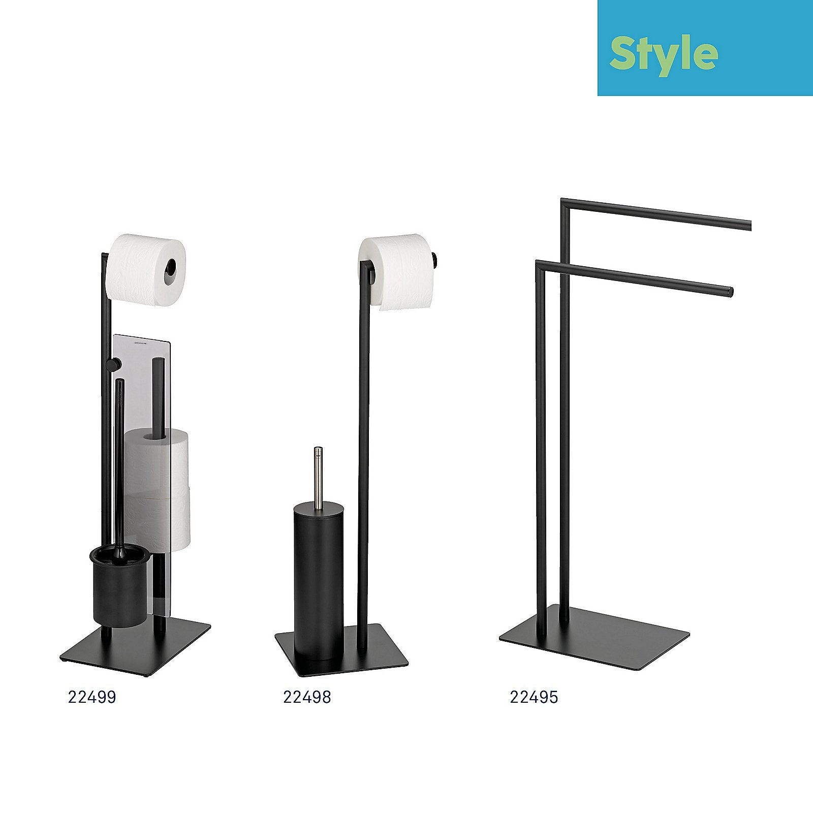 Stijl Toiletborstel en Toiletrolhouder 18x26 cm