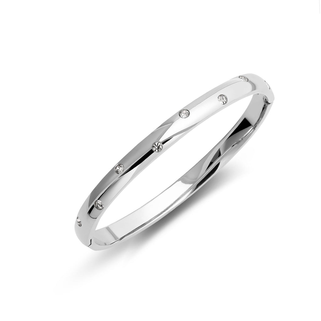 Bracelet jonc Luna argenté