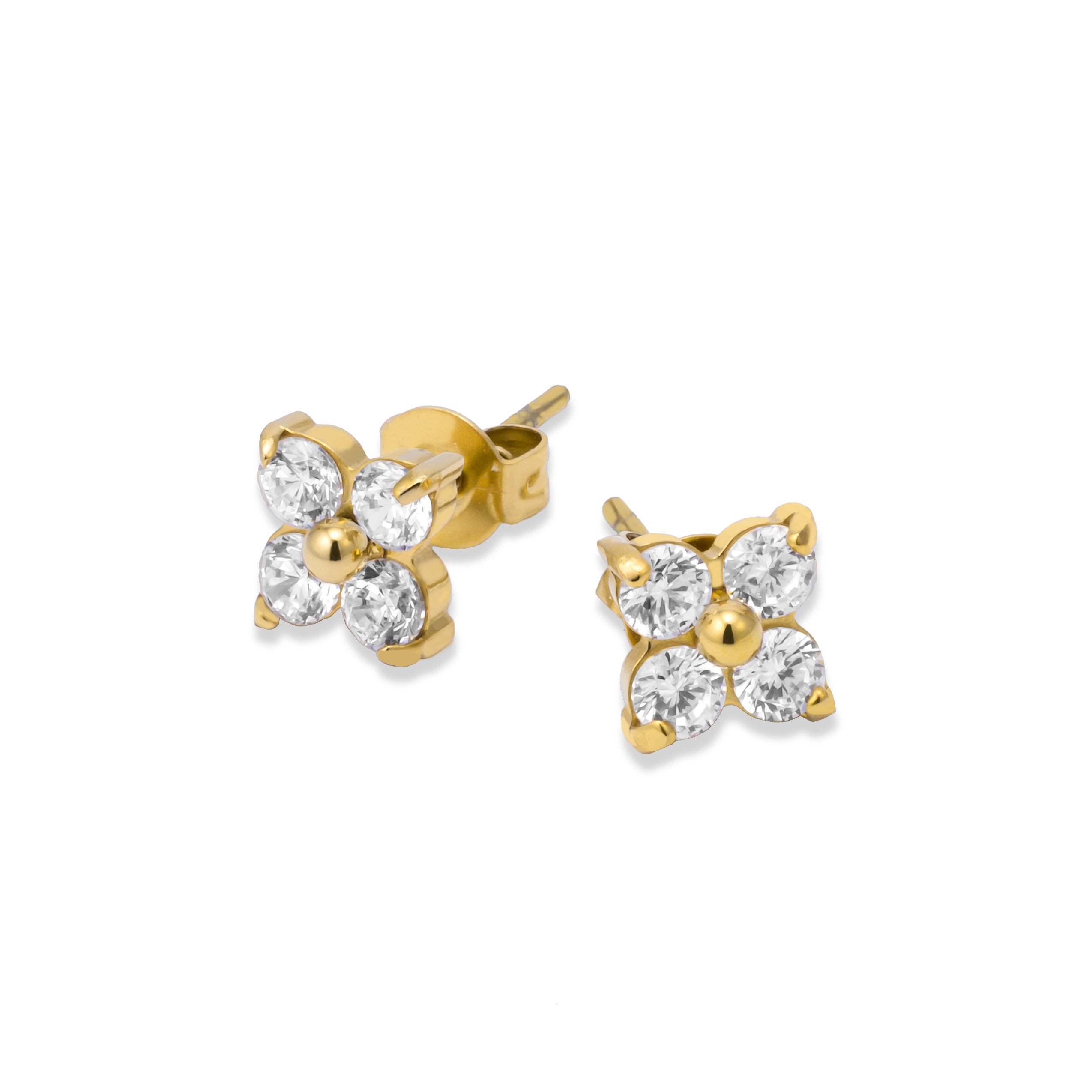 Mini boucles d'oreilles fleur or 18 carats