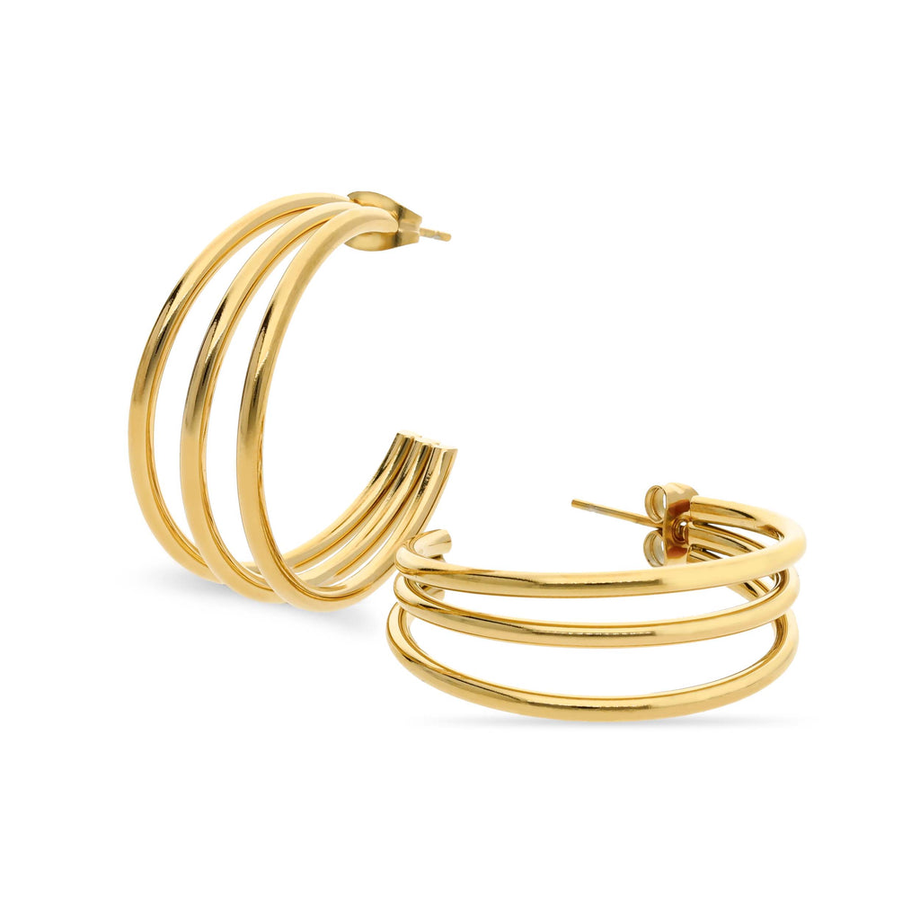 Boucle d'oreille multicouche dorée