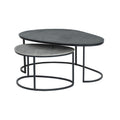 Napa salontafel, set van 2, Zwart / Zilver antiek