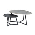 Novato salontafel, set van 2, Zilver antiek / Zwart