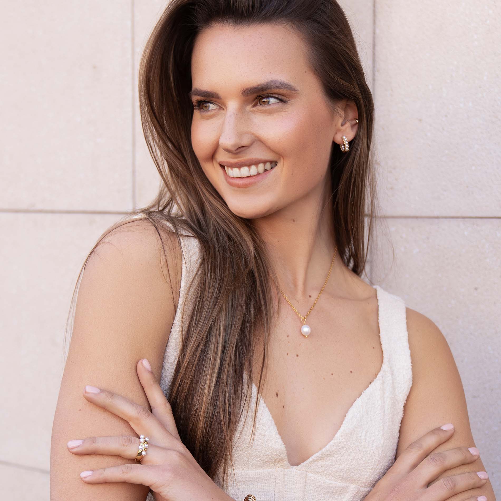 Collier simple perle en or