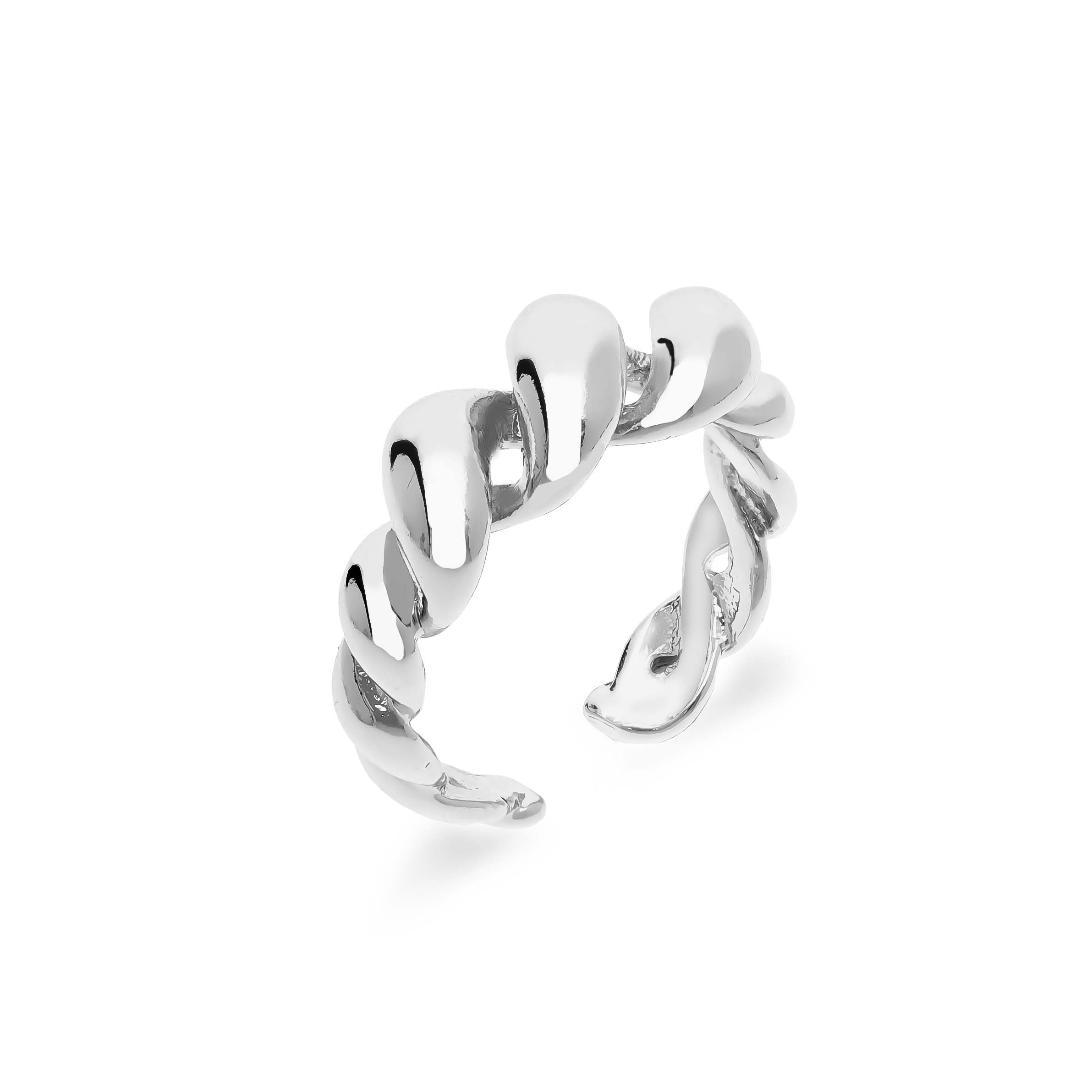 Anneaux de bretzel audacieux en argent