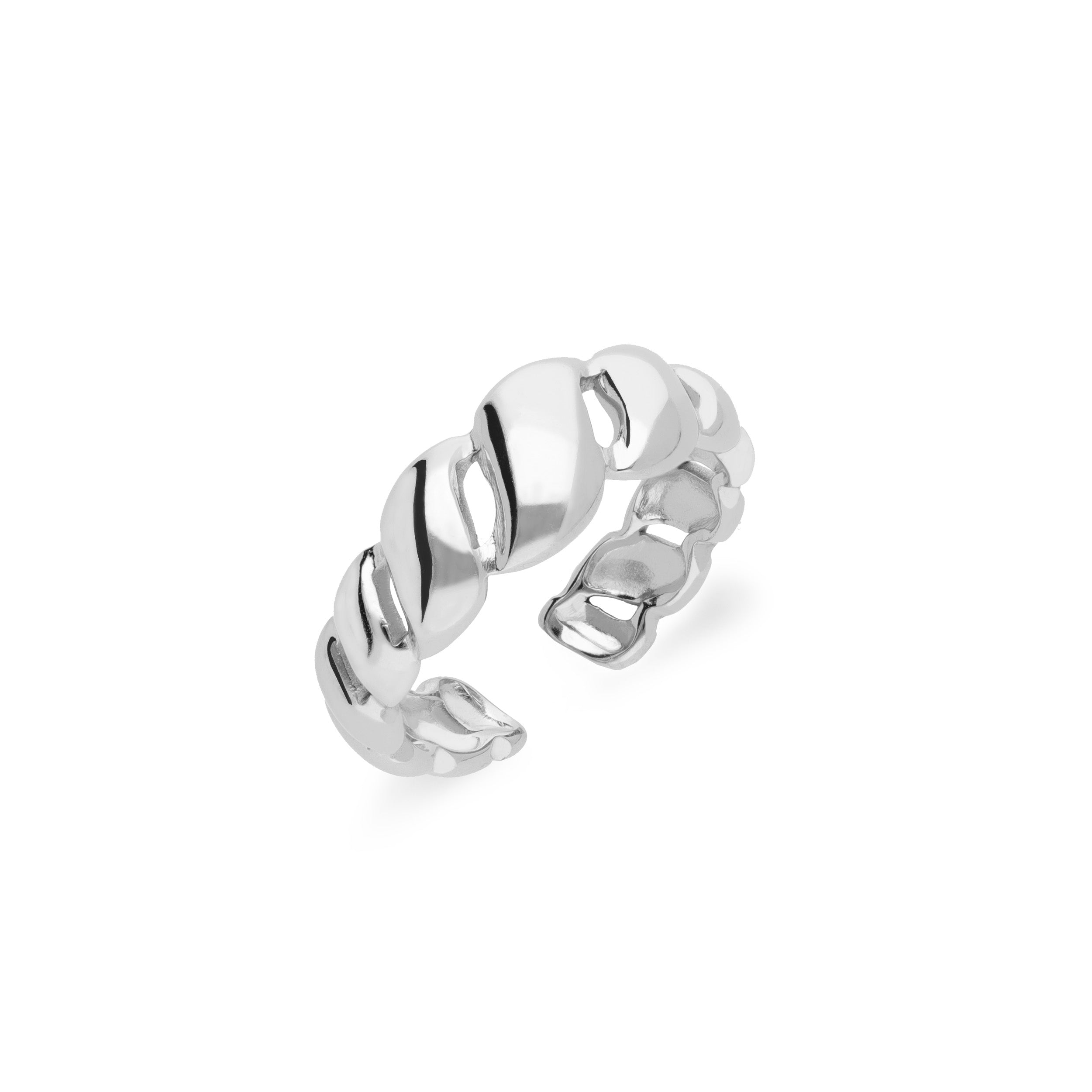 Bague bretzel argentée