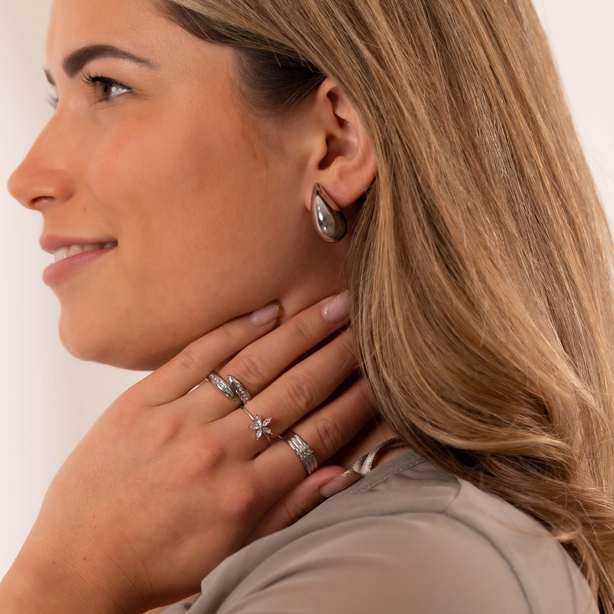 Boucles d'oreilles pendantes épaisses en argent