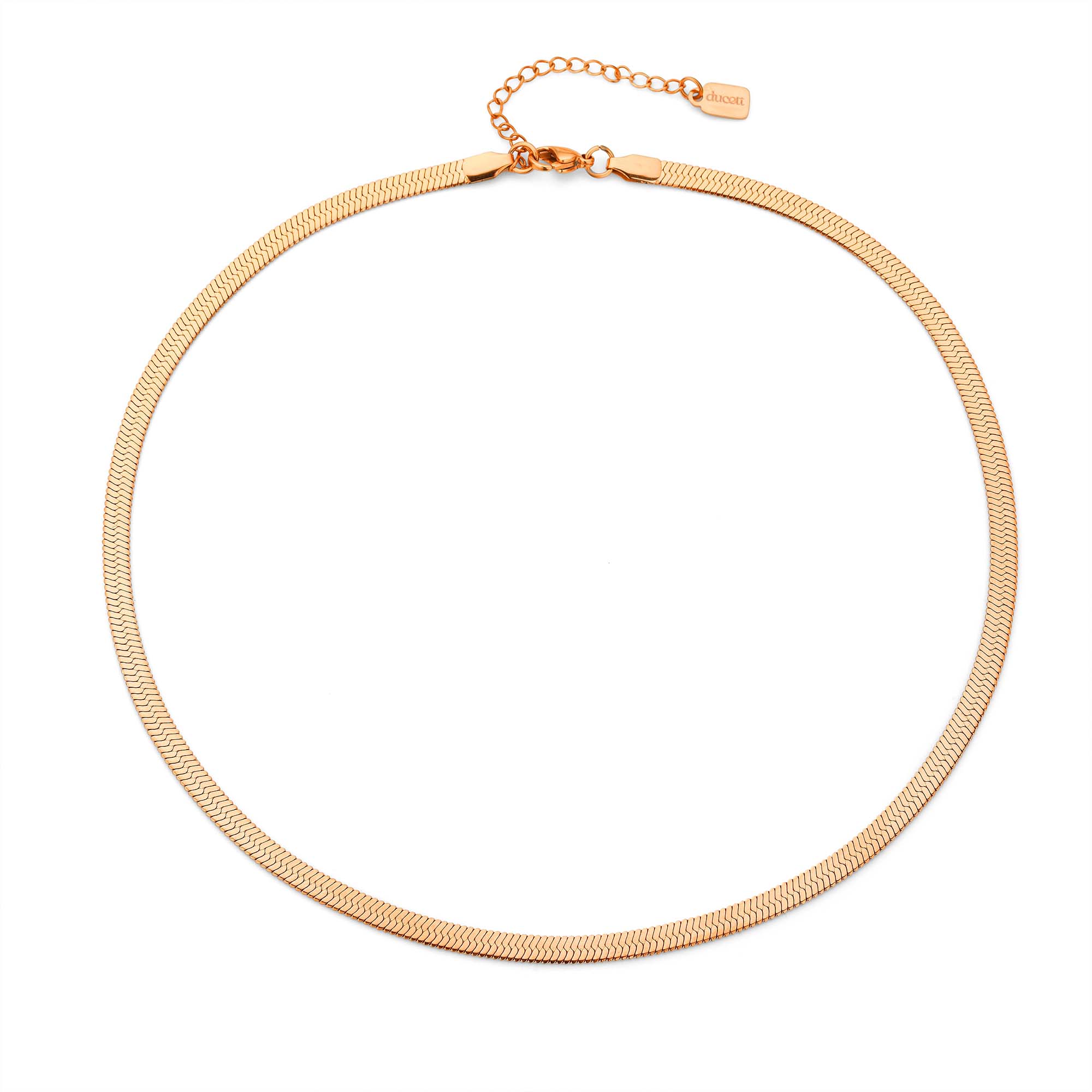Collier serpent or rose