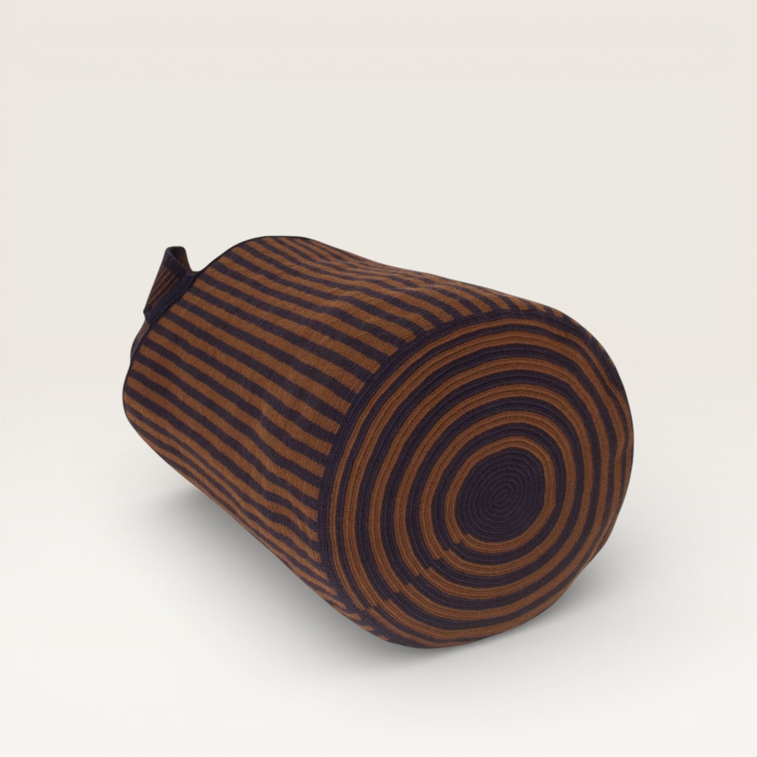 Sac cabas rond rayé L | Mocha