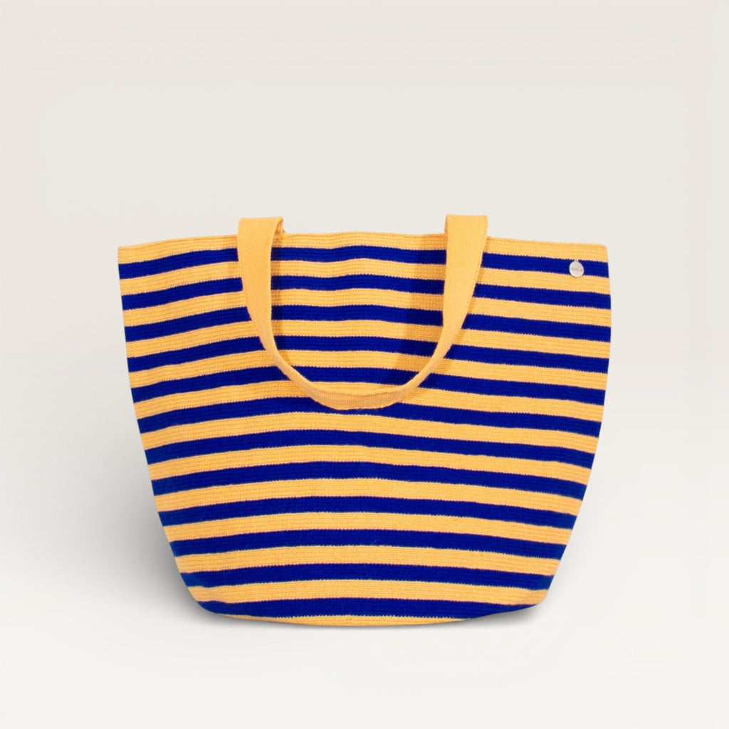 Sac cabas rond rayé | Amande