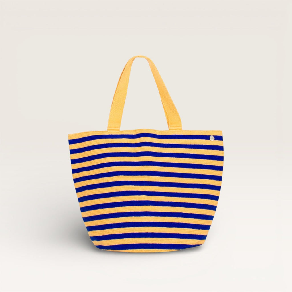 Sac cabas rond rayé | Amande
