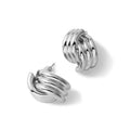 Boucles d'oreilles clous torsadées argentées