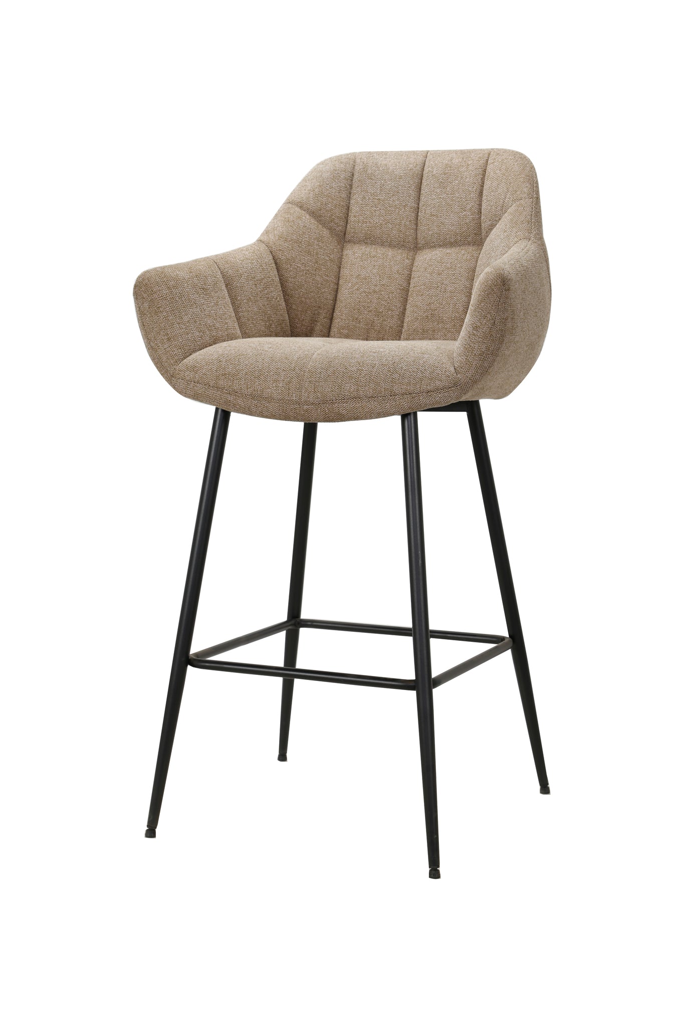 Barstoel hoog taupe/beige met armleuning (set van 2)