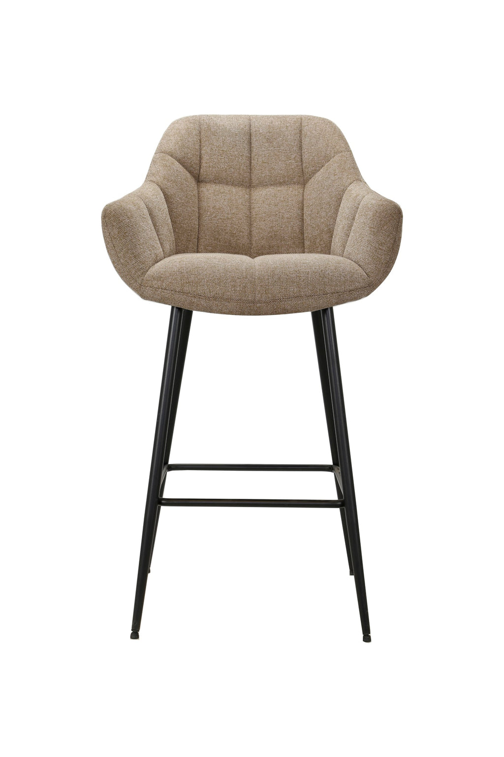 Barstoel hoog taupe/beige met armleuning (set van 2)
