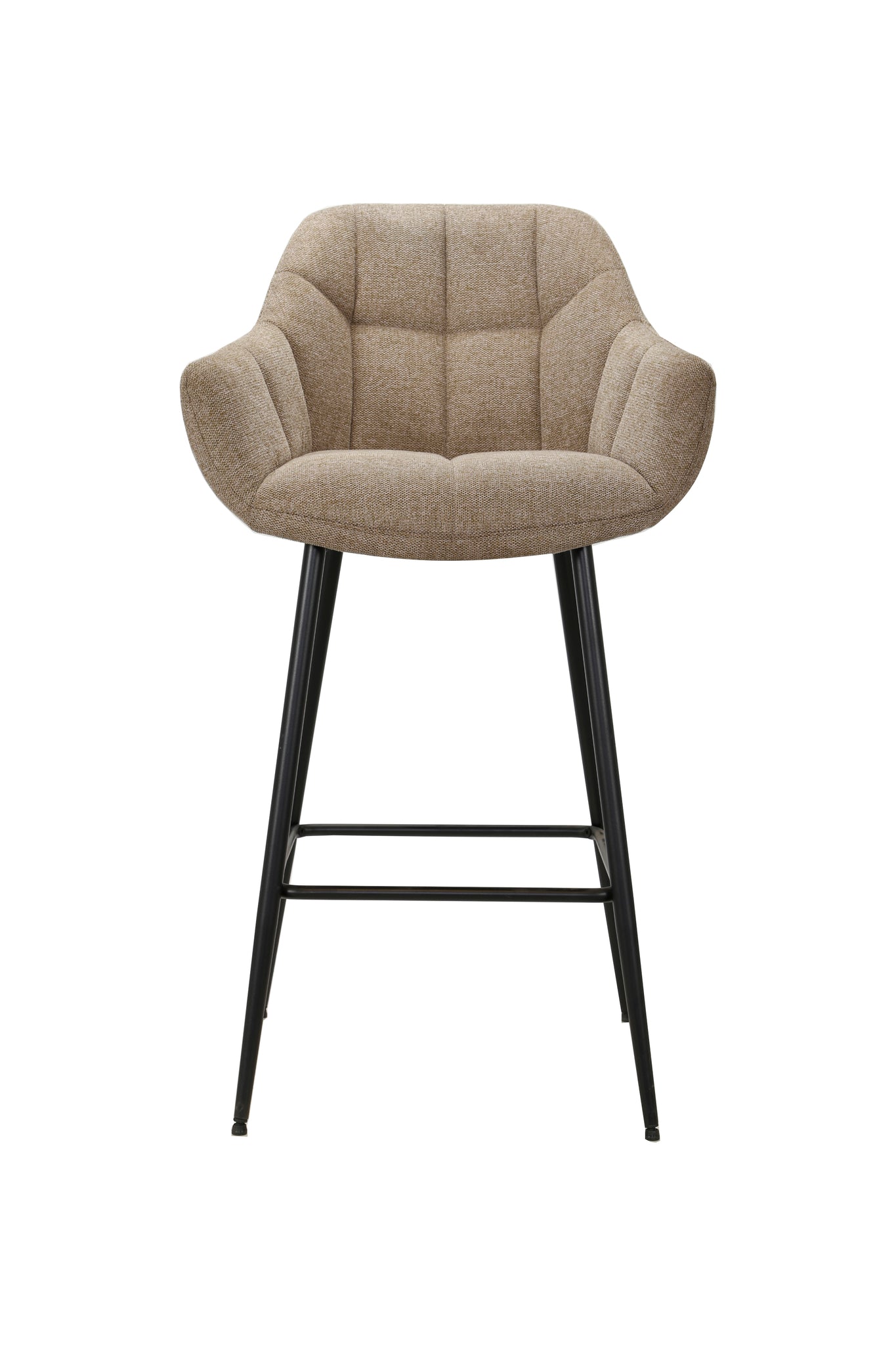Barstoel hoog taupe/beige met armleuning (set van 2)