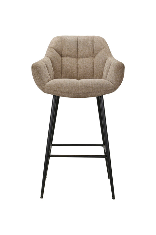 Taburete alto color topo/beige con reposabrazos (juego de 2)