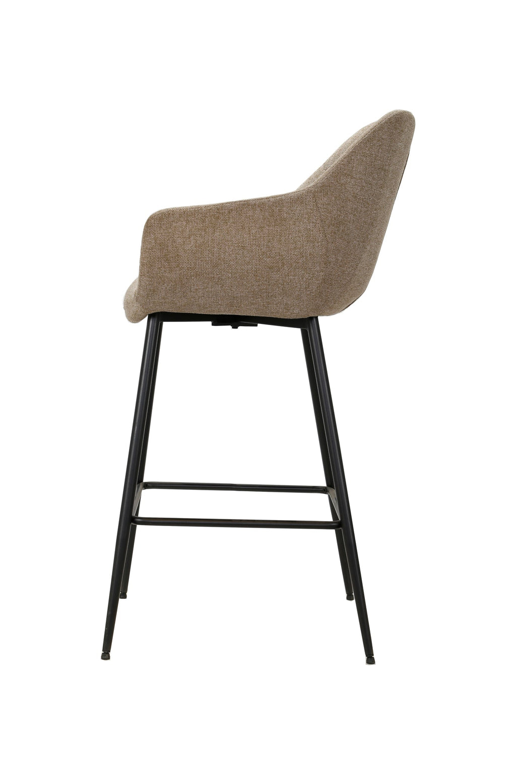 Barstoel hoog taupe/beige met armleuning (set van 2)