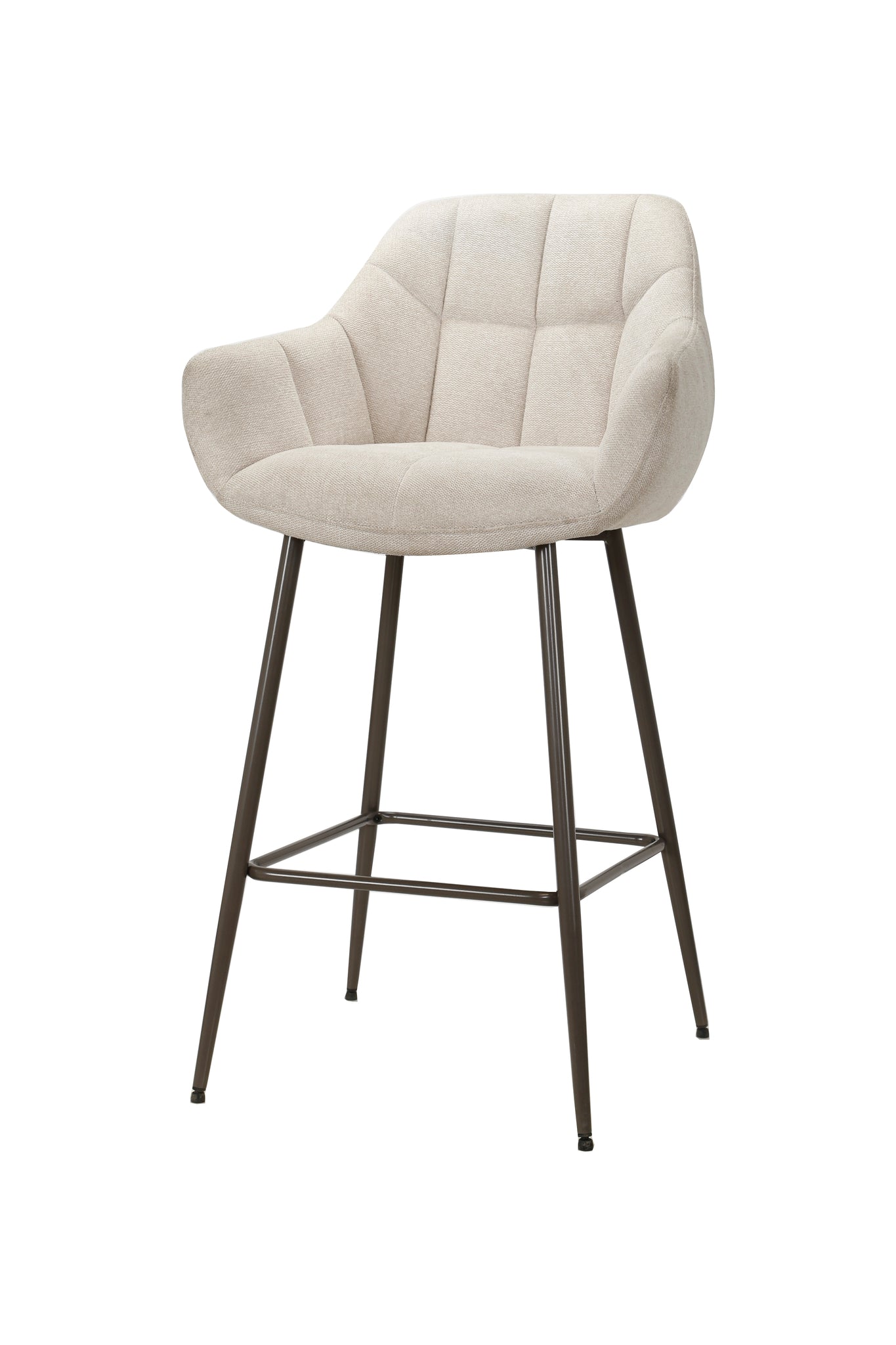 Barstoel hoog offwhite met armleuning (set van 2)