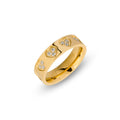 Bague cœur en oxyde de zirconium doré
