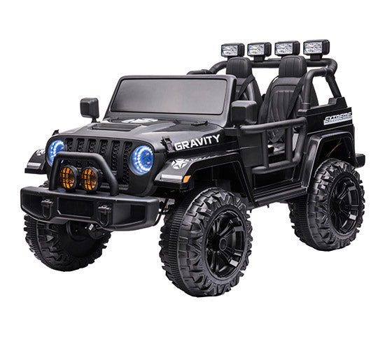 Gravity Electric Kids Jeep 12V – Metallic Black with Remote Control & Bluetooth