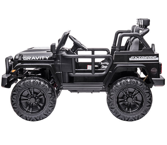 Gravity Electric Kids Jeep 12V – Metallic Black with Remote Control & Bluetooth