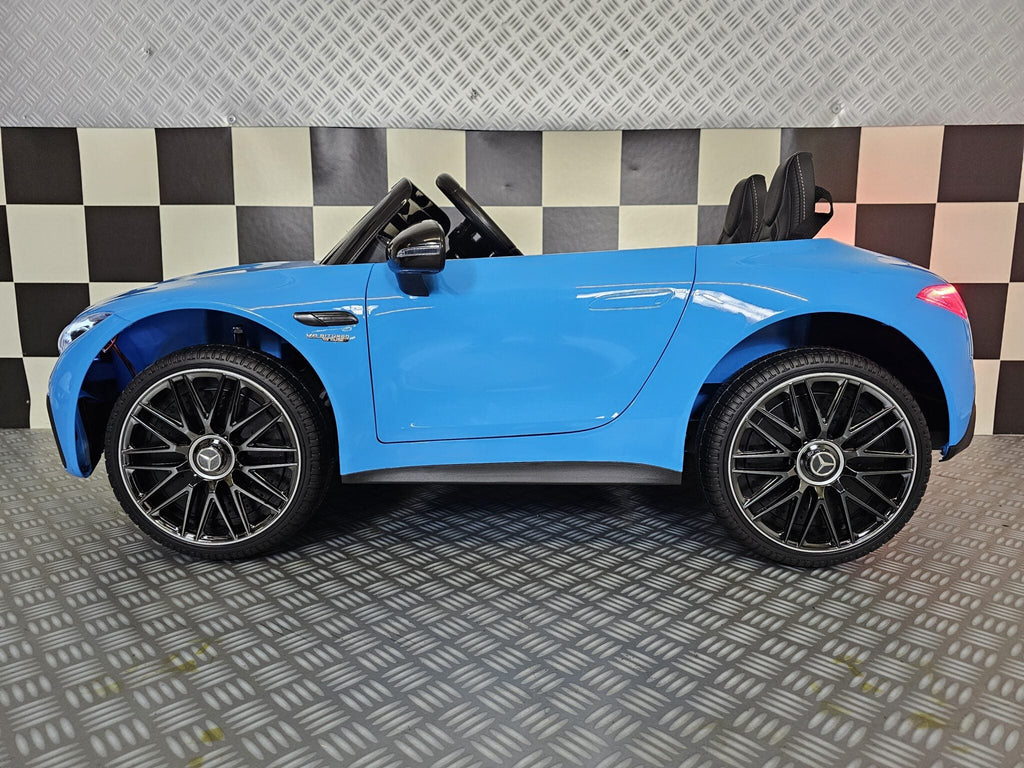 Elektrische kinderauto Mercedes SL63 12 volt metallic blauw