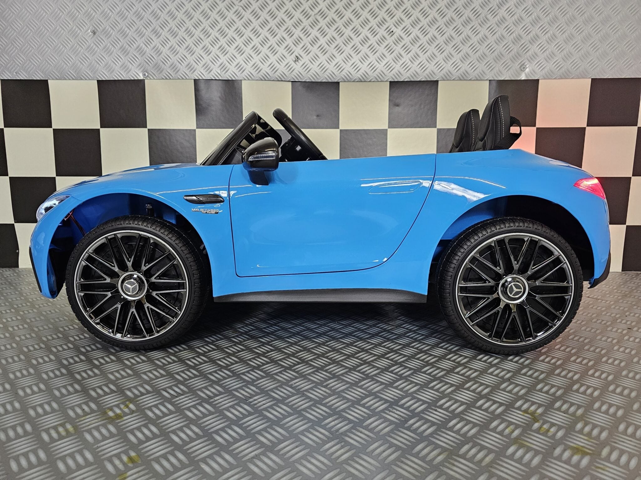 Elektrische kinderauto Mercedes SL63 12 volt metallic blauw
